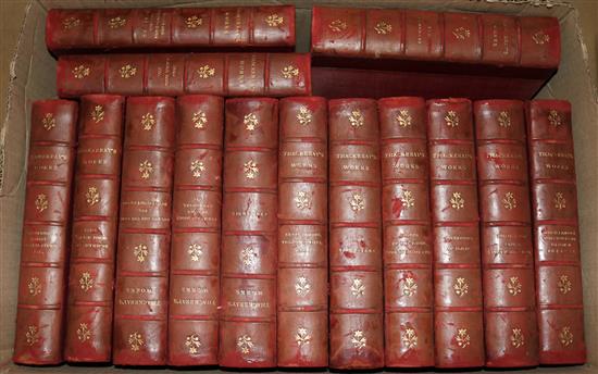 14 leather bound books of Thackerays Works